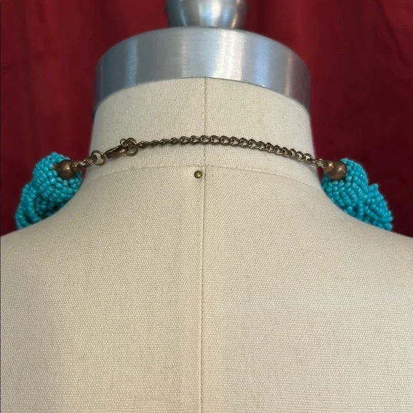 Turquoise Beaded Bib Necklace - Picture 2 of 2
